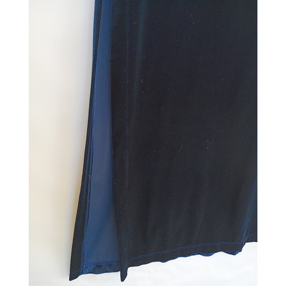 Rampage Vintage Y2K 90s Blue Formal Velvet Maxi Dress Prom Whimsygoth Size Small - Picture 6 of 12